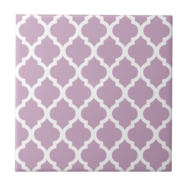 Carreau En Céramique Trellis Marocain En Tile Rose Mauve (Devant)