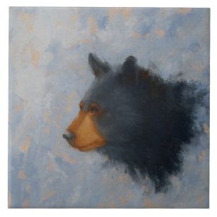 Carreau En Céramique Trépied en céramique d'ours noir