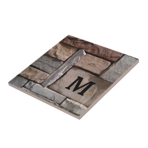 Carreau En Céramique Trépied en maçonnerie artisanale monogrammé