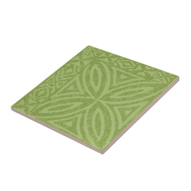 Carreau En Céramique Trépieds polynésiens de tuile de fleur de Tapa (Côté)