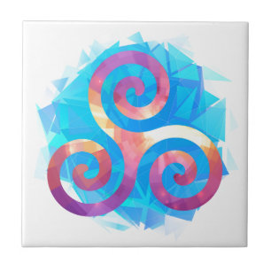 Carreau En Céramique Triskel breton lumineux