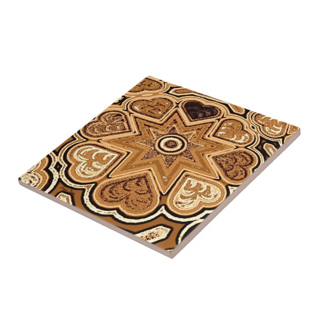 Carreau En Céramique Trivet/Carrelage coeur d'art populaire Brown (Côté)