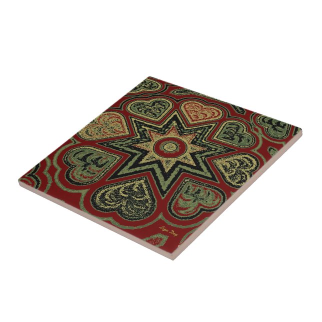 Carreau En Céramique Trivet/Carrelage 'Coeurs Rustiques' (Côté)