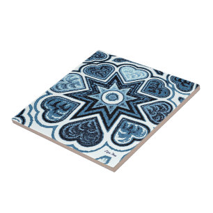Carreau En Céramique Trivet/Carrelage de coeur bleu Delft
