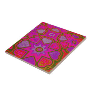 Carreau En Céramique Trivet/tuile 'Plein d'amour'