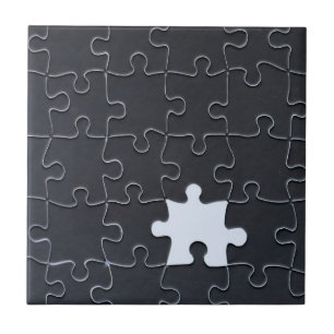 Carreau En Céramique Tu Me Complètes Romantique Puzzle Noir et Blanc