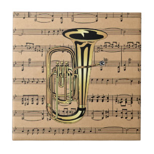 Carreau En Céramique Tuba ~ Avec fond de partition