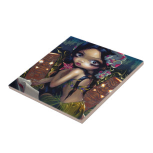 Carreau En Céramique Tuile "Amara et du livre"