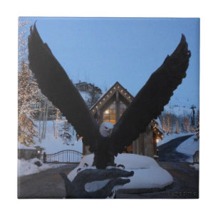 Carreau En Céramique Tuile américaine de statue d'aigle chauve