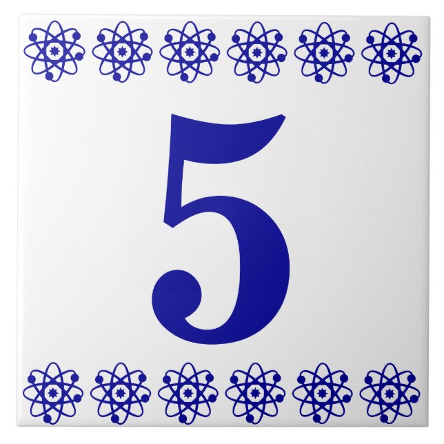 Carreau En Céramique Tuile atomique de numéro de maison (Devant)