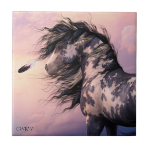 Carreau En Céramique Tuile bleue cherokee d'art