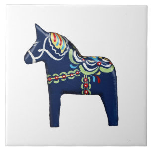 Carreau En Céramique Tuile bleue de cheval de Dala