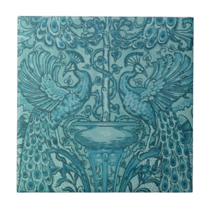 Carreau En Céramique Tuile bleue de paon