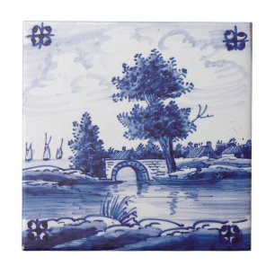 Carreau En Céramique Tuile bleue traditionnelle néerlandaise