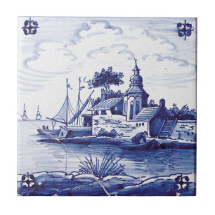 Carreau En Céramique Tuile bleue traditionnelle néerlandaise