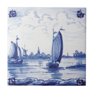 Carreau En Céramique Tuile bleue traditionnelle néerlandaise