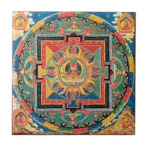 Carreau En Céramique Tuile bouddhiste tibétaine de mandala