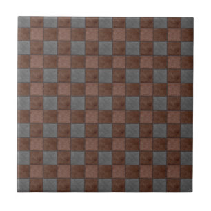 Carreau En Céramique Tuile Brown et noire de contrôle de plaid