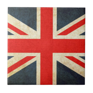 Carreau En Céramique Tuile-cadeau en céramique Mod Grunge Union Jack