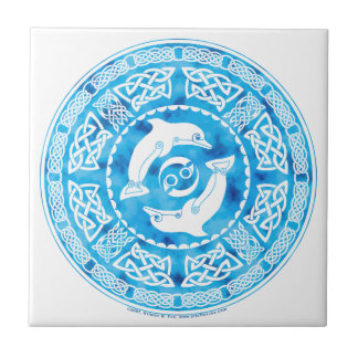 Carreau En Céramique Tuile celtique de dauphins