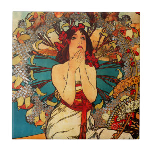 Carreau En Céramique Tuile d'Alphonse Mucha Monte Carlo