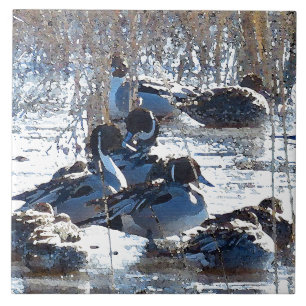 Carreau En Céramique Tuile d'animaux de faune d'oiseaux de canard de