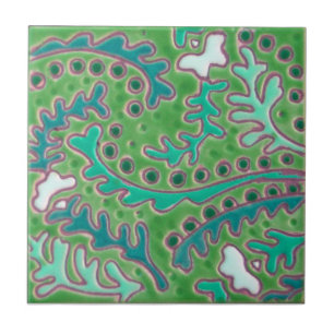 Carreau En Céramique Tuile d'antiquité de reproduction de Paisley de