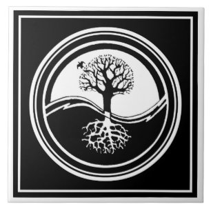 Carreau En Céramique Tuile d'arbre de Yin Yang