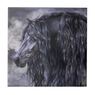 Carreau En Céramique Tuile d'art de fumée et de bois d'ébène