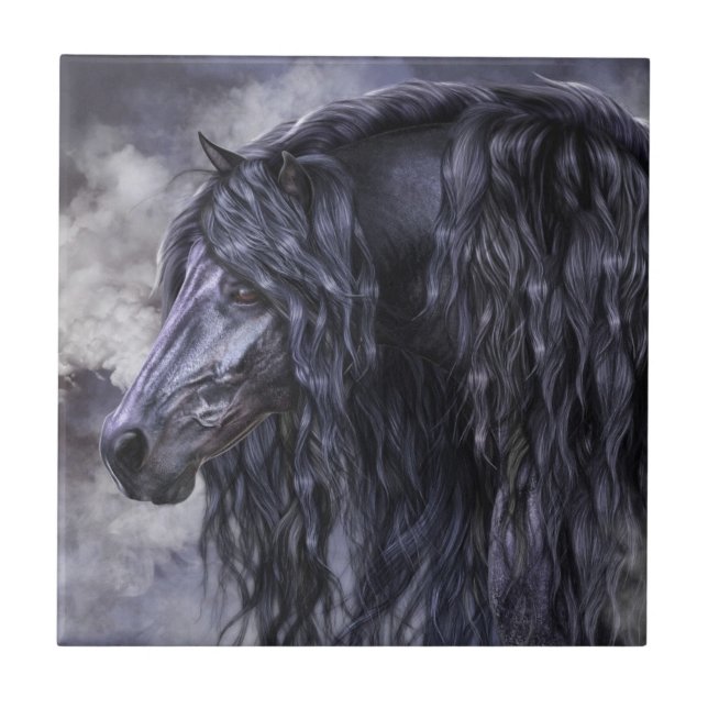 Carreau En Céramique Tuile d'art de fumée et de bois d'ébène (Devant)