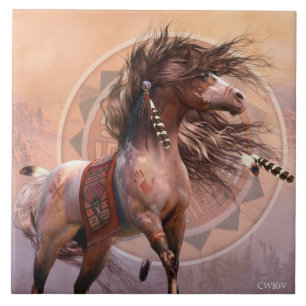 Carreau En Céramique Tuile d'art de guerrier d'esprit