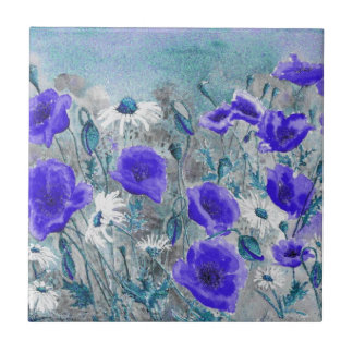 Carreau En Céramique Tuile "de bleu de pavot"