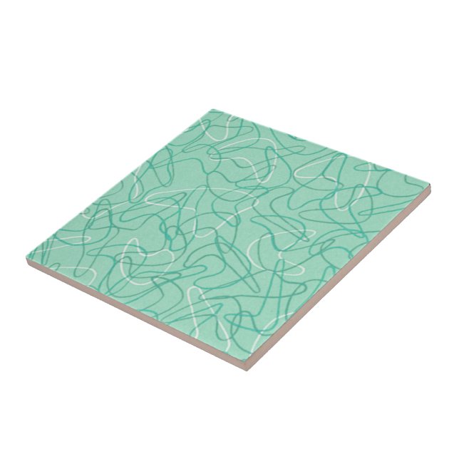 Carreau En Céramique Tuile de boomerang - vert de jade (Côté)