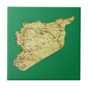 Carreau En Céramique Tuile de carte de la Syrie