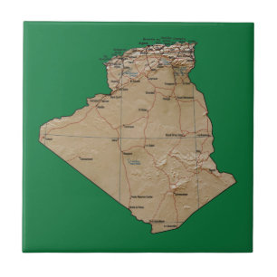 Carreau En Céramique Tuile de carte de l'Algérie
