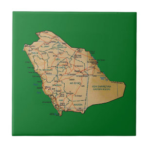 Carreau En Céramique Tuile de carte de l'Arabie Saoudite