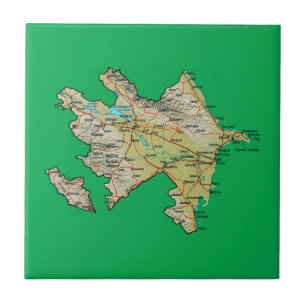 Carreau En Céramique Tuile de carte de l'Azerbaïdjan