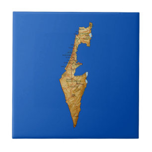 Carreau En Céramique Tuile de carte de l'Israël