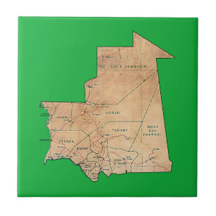 Carreau En Céramique Tuile de carte de Mauritanie