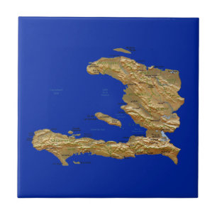 Carreau En Céramique Tuile de carte d'Haïti