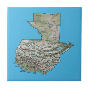 Carreau En Céramique Tuile de carte du Guatemala