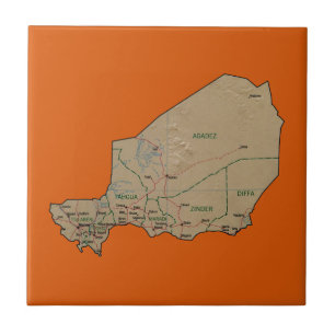 Carreau En Céramique Tuile de carte du Niger