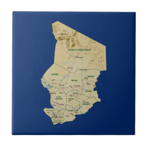 Carreau En Céramique Tuile de carte du Tchad