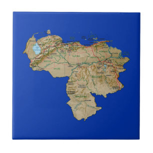 Carreau En Céramique Tuile de carte du Venezuela
