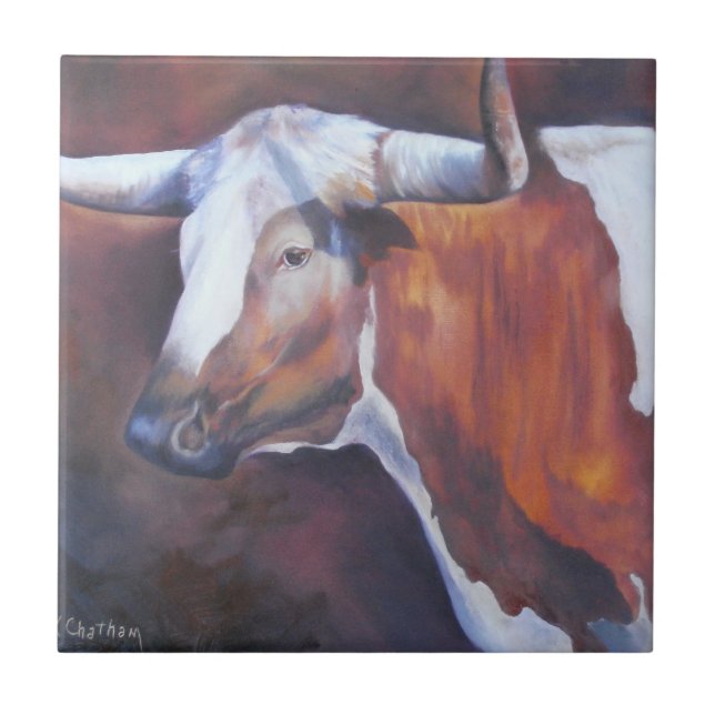 Carreau En Céramique Tuile de Chisholm Longhorn (Devant)