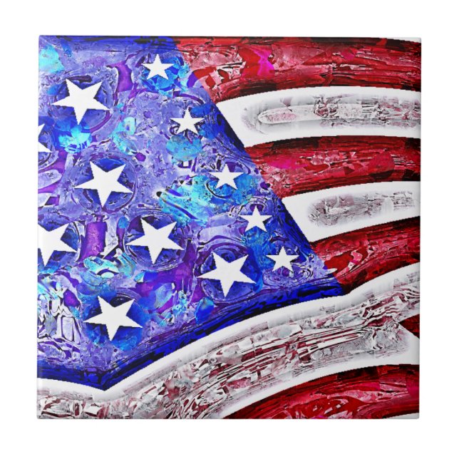 Carreau En Céramique Tuile de DRAPEAU AMÉRICAIN (Devant)