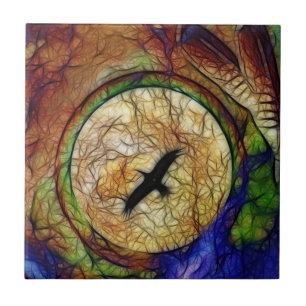 Carreau En Céramique Tuile de faucon de Raven