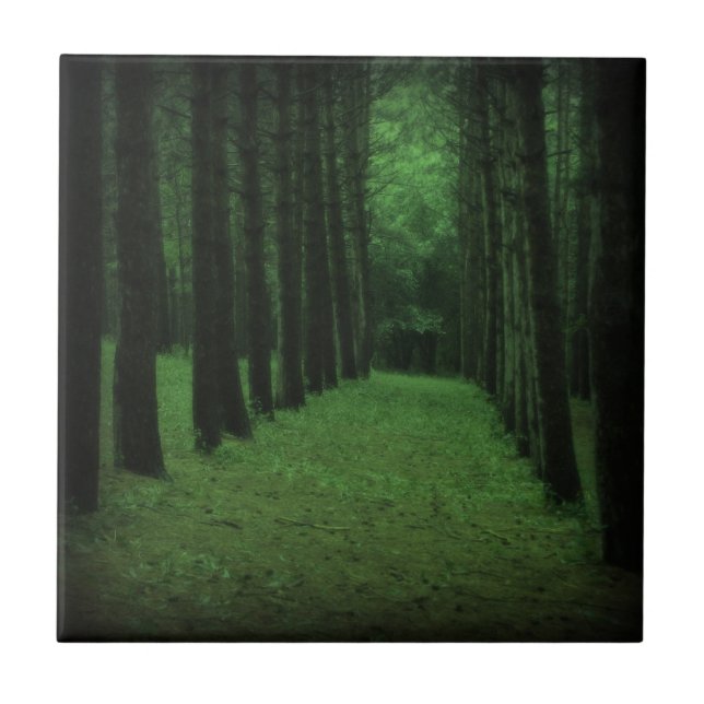 Carreau En Céramique Tuile de forêt enchantée (Devant)