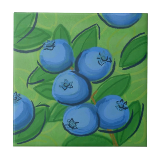 Carreau En Céramique Tuile de fruit : Myrtilles (Devant)