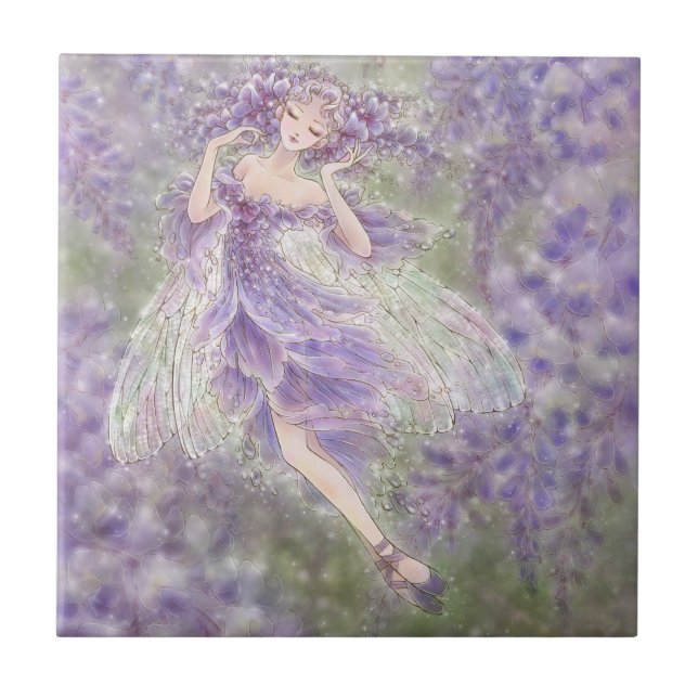 Carreau En Céramique Tuile de glycines (Devant)